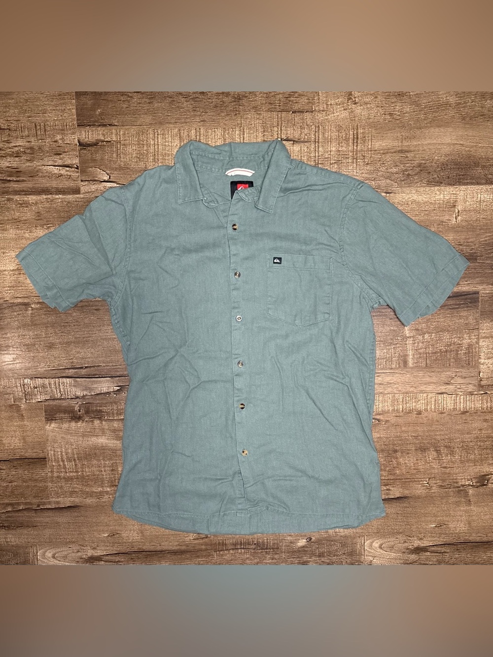 Quiksilver Men's Short Sleeve Button-Up Shirt - Sage